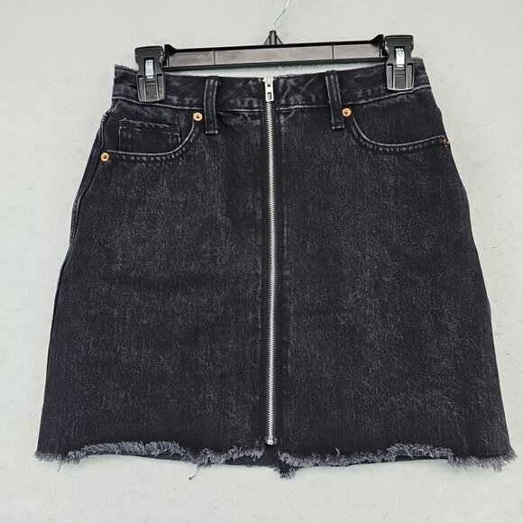 Abercrombie & Fitch Dresses & Skirts - Abercrombie & Fitch Zoe Natural Rise Vintage A-Line Skirt Womens 2 Black Grunge
